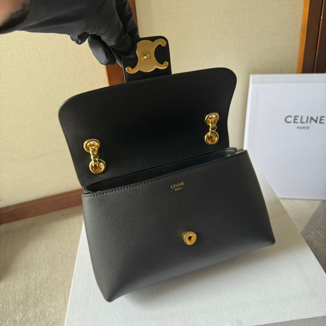 CELINE MEDIUM VICTOIRE BAG 23 IN BLACK CALFSKIN