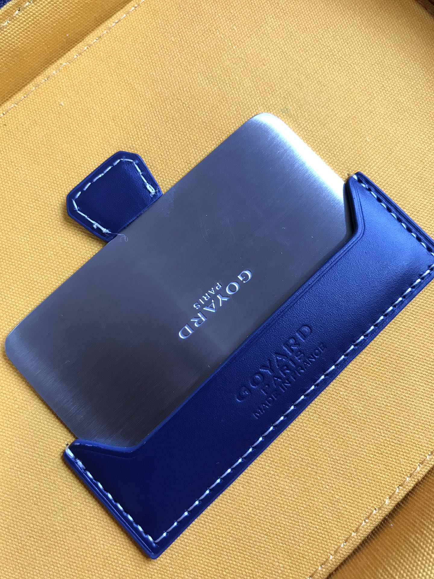 MUSE VANITY CASE 20 IN NAVY BLUE GOYARDINE CANVAS