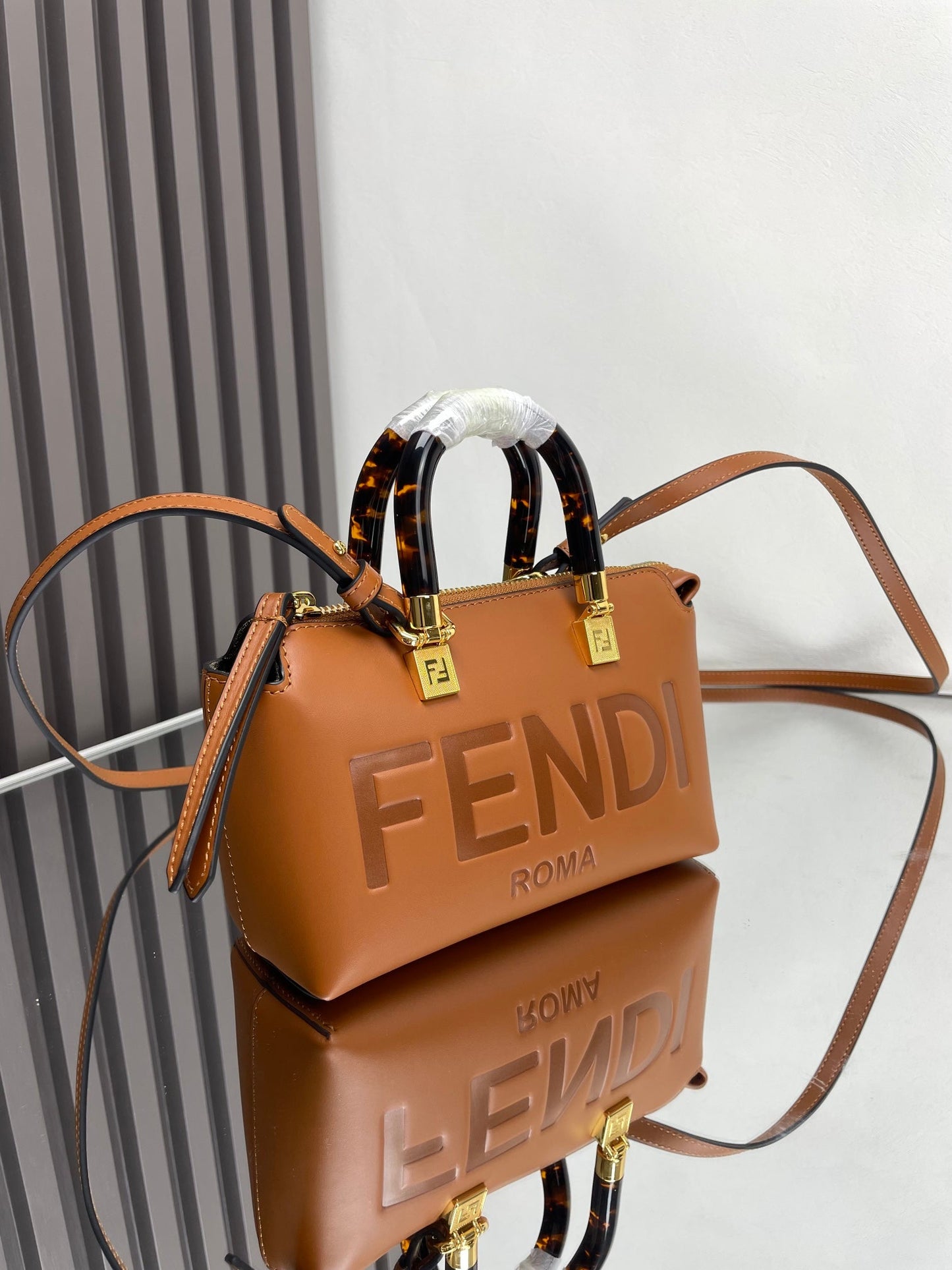 BY THE WAY MINI 18 IN BURNT ORANGE EMBOSSED CALFSKIN GOLD HARDWARE